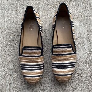Cole Haan Vintage Dress Shoes size 9B tan and black slipon loafers flats
